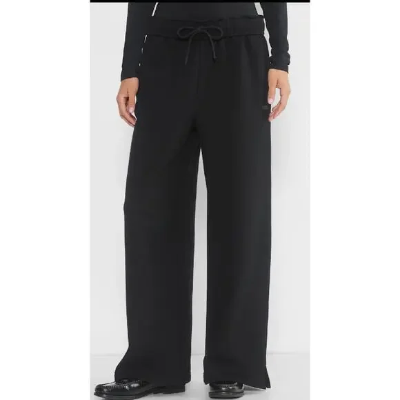 Aritzia Cozy Sweatfleece Mega Baggy Fold Sweatpants Women’s XS Black Wide Leg - Picture 1 of 11